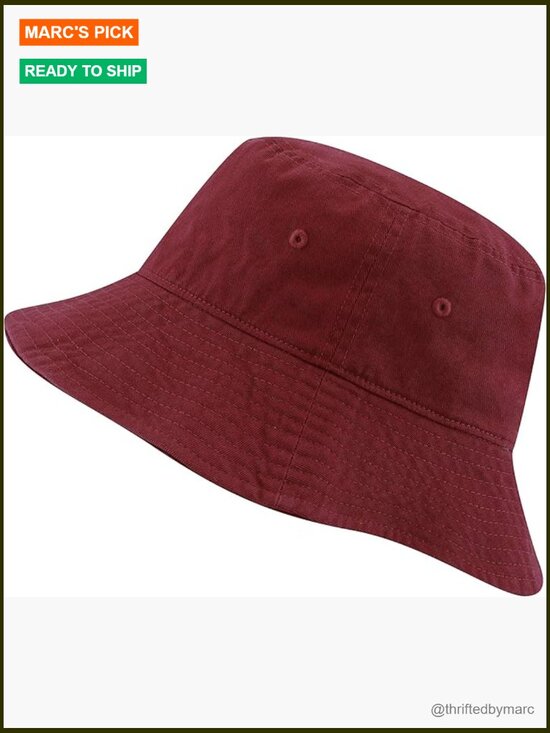 100% Cotton Long Brim Bucket Hat Deeper Round Top Packable Sun Hat
